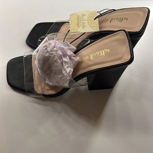 NWT | Altar’d State | Chasity Black/Clear Slip-On 4-Inch Heels | Size 6